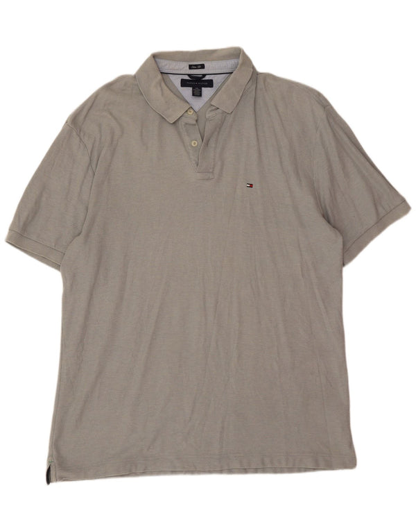 Tommy Hilfiger Herre Slim Fit Polo Shirt 2XL Grå Bomuld