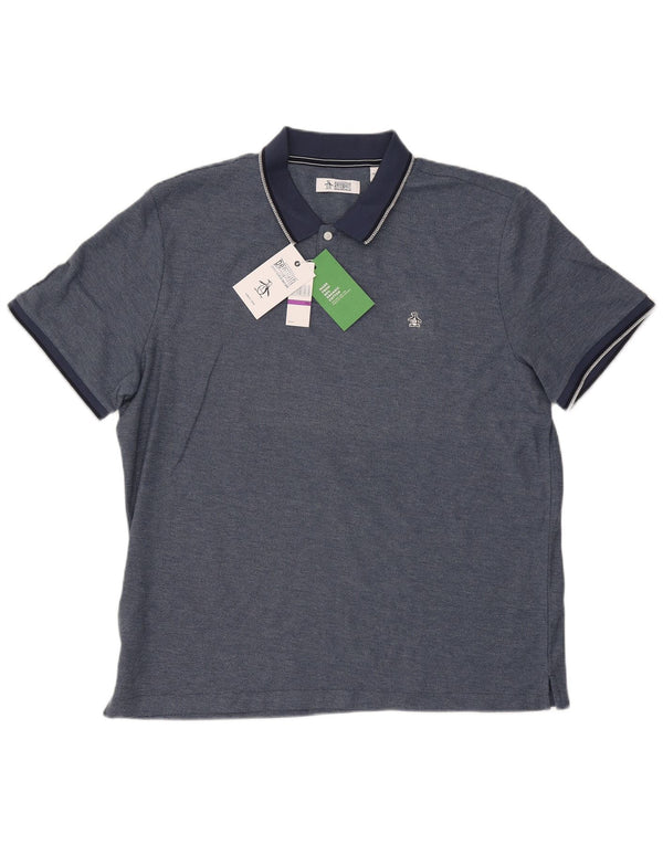 Penguin Mens Polo Shirt 2XL Navy Blue Cotton