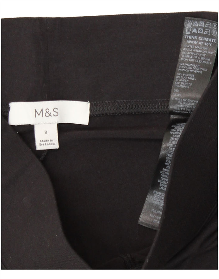 Marks & Spencer Womens Crop Leggings UK 8 Small Black Viscose