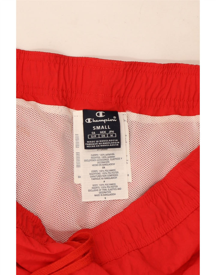 Pantaloncini da bagno grafici da uomo Champion piccoli in poliestere rosso