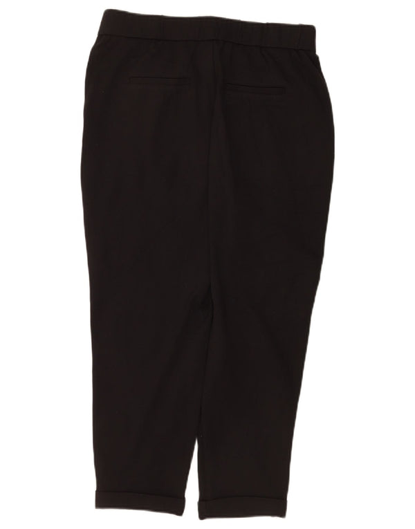 Benetton Womens Tapered Capri Trousers W30 L22 Black