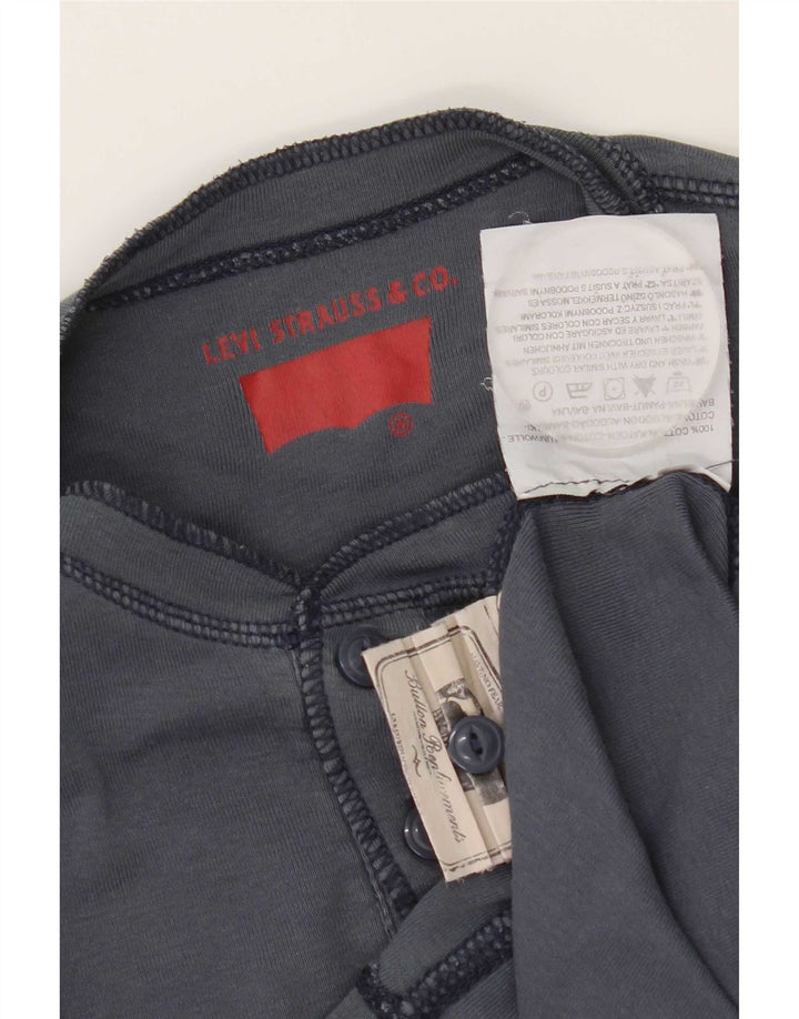 Top masculino Levi's manga comprida médio algodão azul marinho