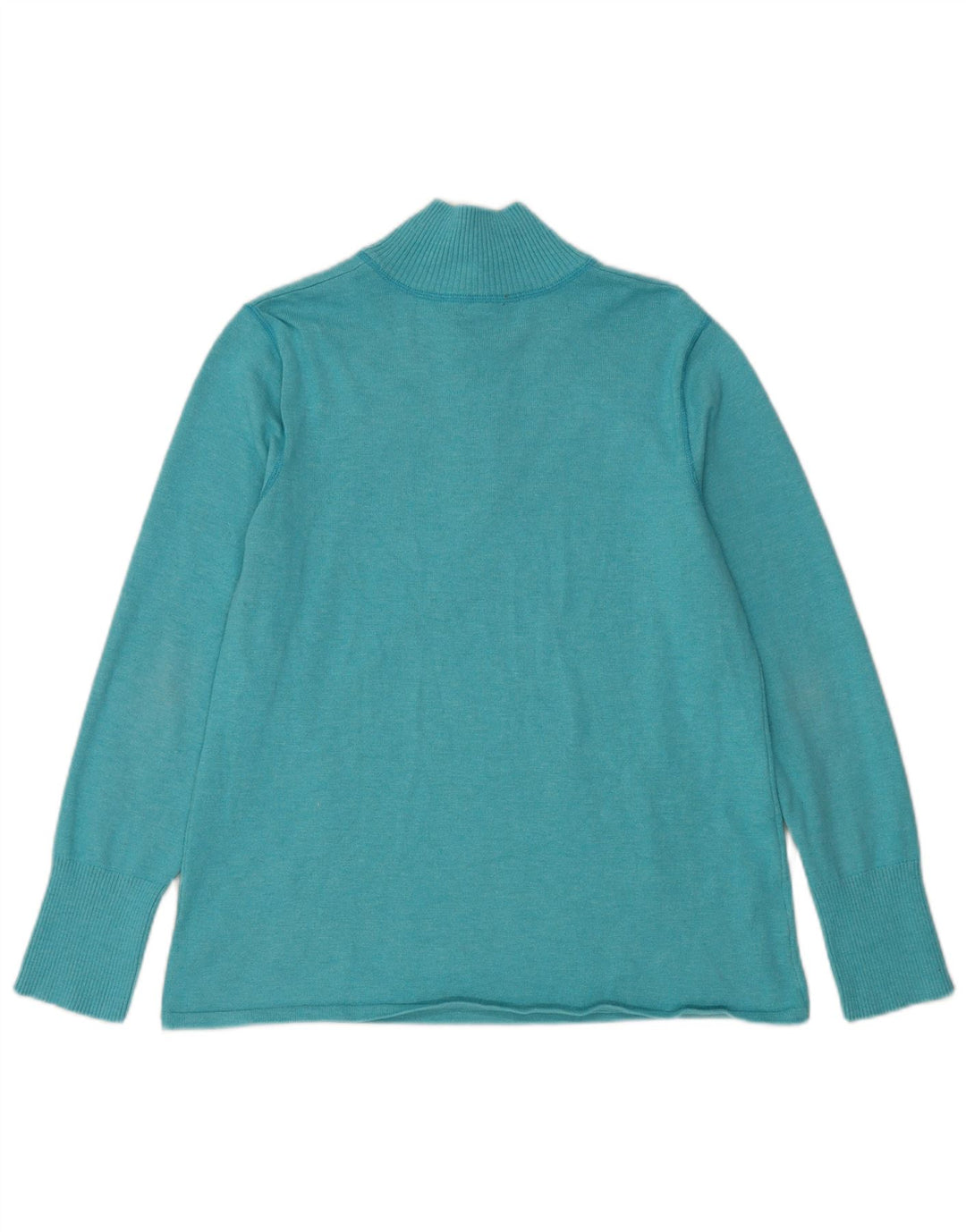 Eddie Bauer Womens Zip Neck Jumper Sweater UK 18 XL Blue Polyester