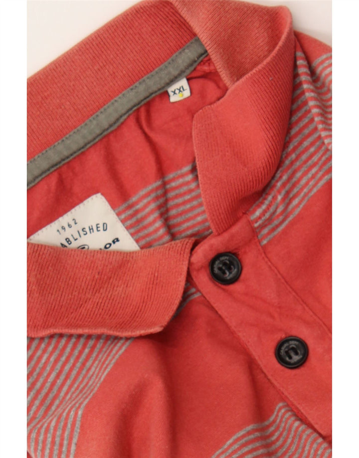 TOM TAILOR Mens Polo Shirt 2XL Red Striped Cotton Vintage Tom Tailor and Second-Hand Tom Tailor from Messina Hembry 