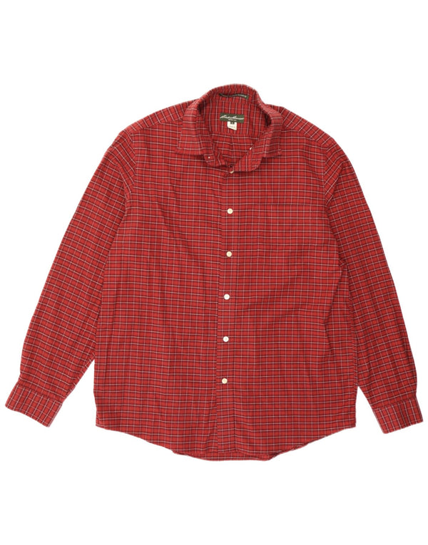 Eddie Bauer Camicia da uomo in flanella dalla vestibilità comoda, grande cotone a quadri bordeaux