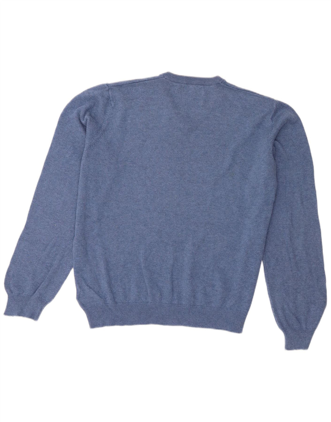 Marks & Spencer Mens V-Neck Jumper Sweater Large Blue Cotton
