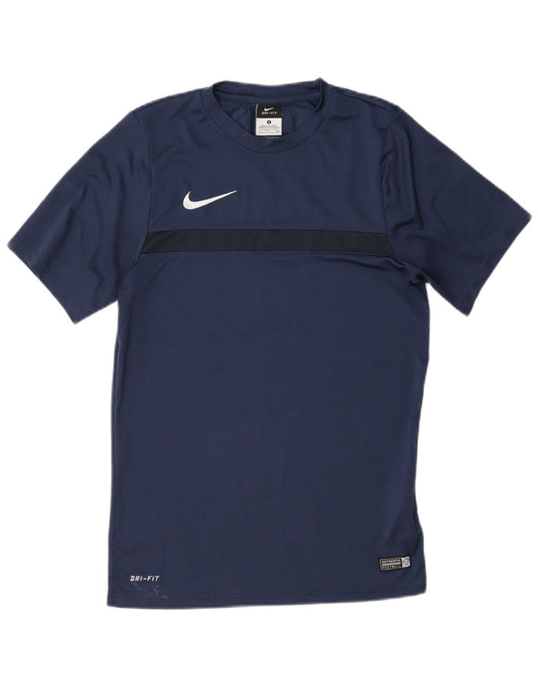 T-shirt Nike Dri Fit da uomo, piccola, in poliestere color block blu navy
