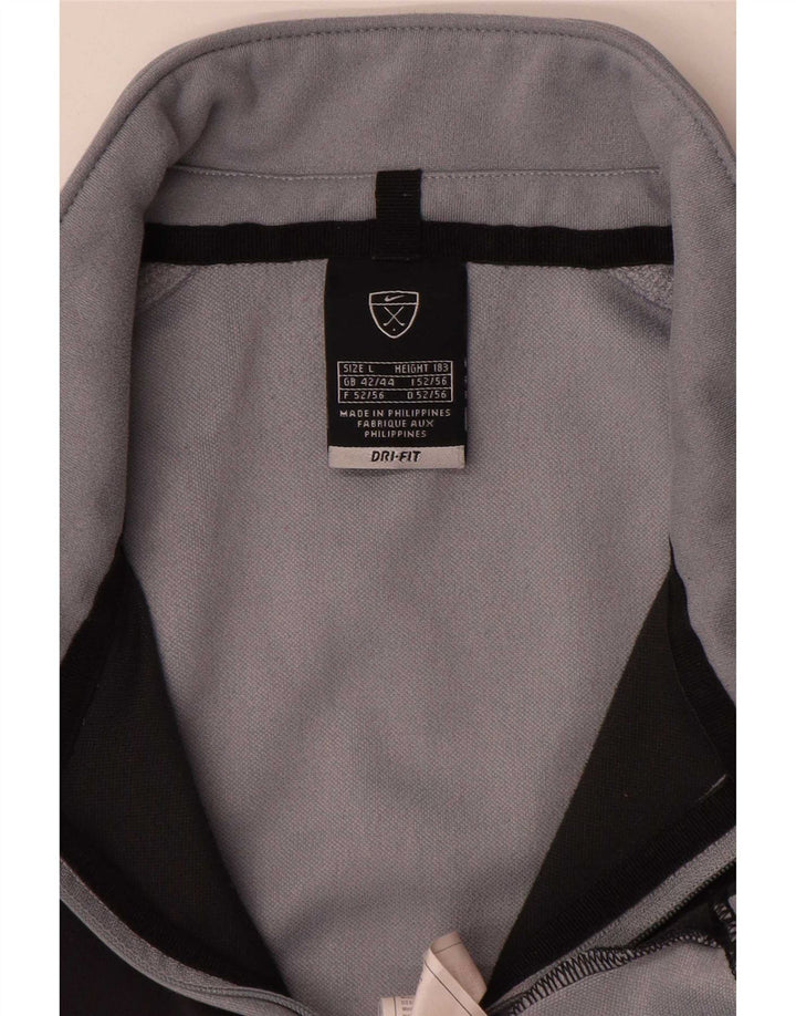 Top della tuta pullover Nike Dri Fit da uomo UK 42/44 Large Grigio Colourblock