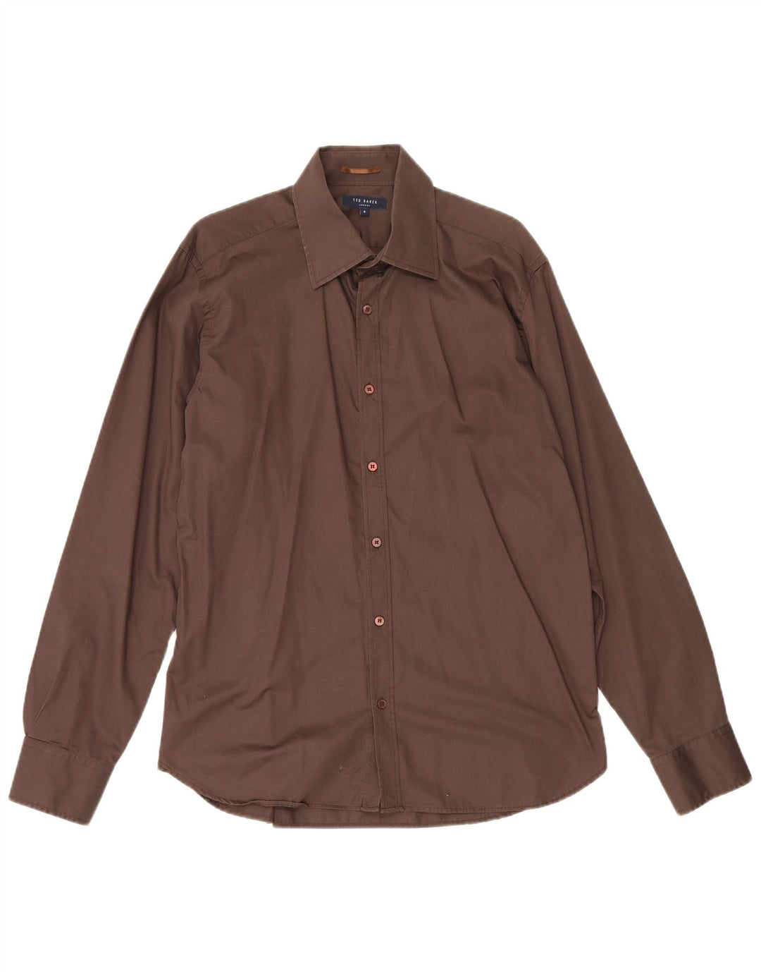 Ted Baker Herrenhemd, Größe 5, groß, braune Baumwolle