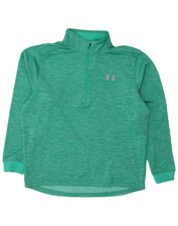 Under Armour Mens Zip Neck Sweatshirt Jumper Large Turquoise Flecked