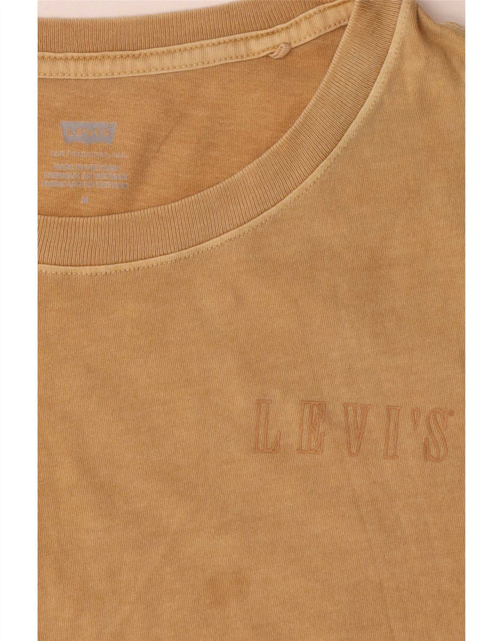 Levi's Womens T-Shirt Top UK 14 Medium Beige Cotton