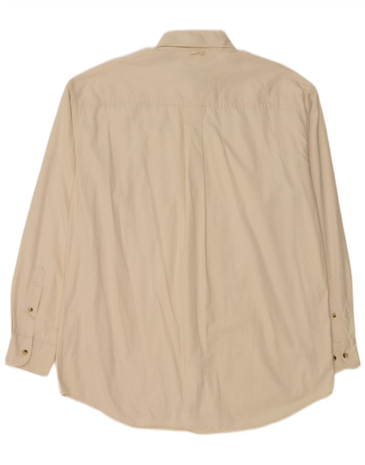 TIMBERLAND Mens Shirt Medium Off White Cotton