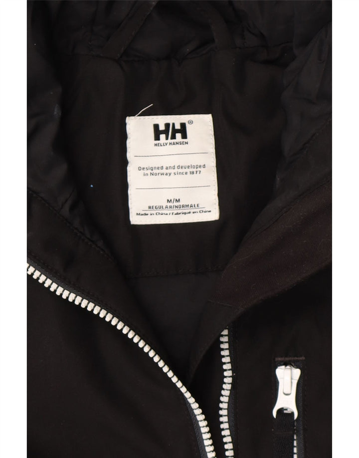 HURLEY Womens Hooded Windbreaker Coat UK 14 Medium Black Polyester Vintage Hurley and Second-Hand Hurley from Messina Hembry 
