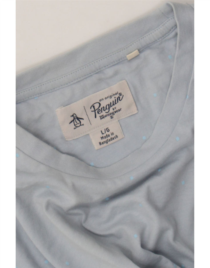 PENGUIN Mens T-Shirt Top Large Blue Cotton Vintage Penguin and Second-Hand Penguin from Messina Hembry 