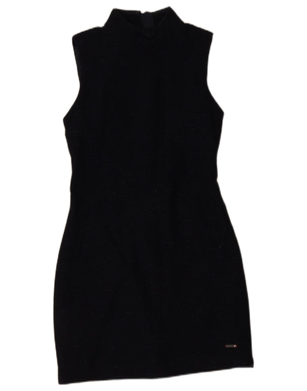 Superdry Womens Sleeveless Bodycon Dress UK 6 XS Navy Blue Flecked Wool