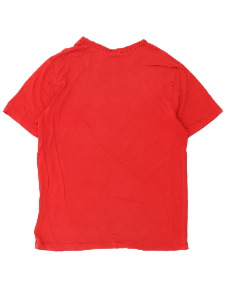 Champion Mens Graphic T-Shirt Top Medium Red Cotton