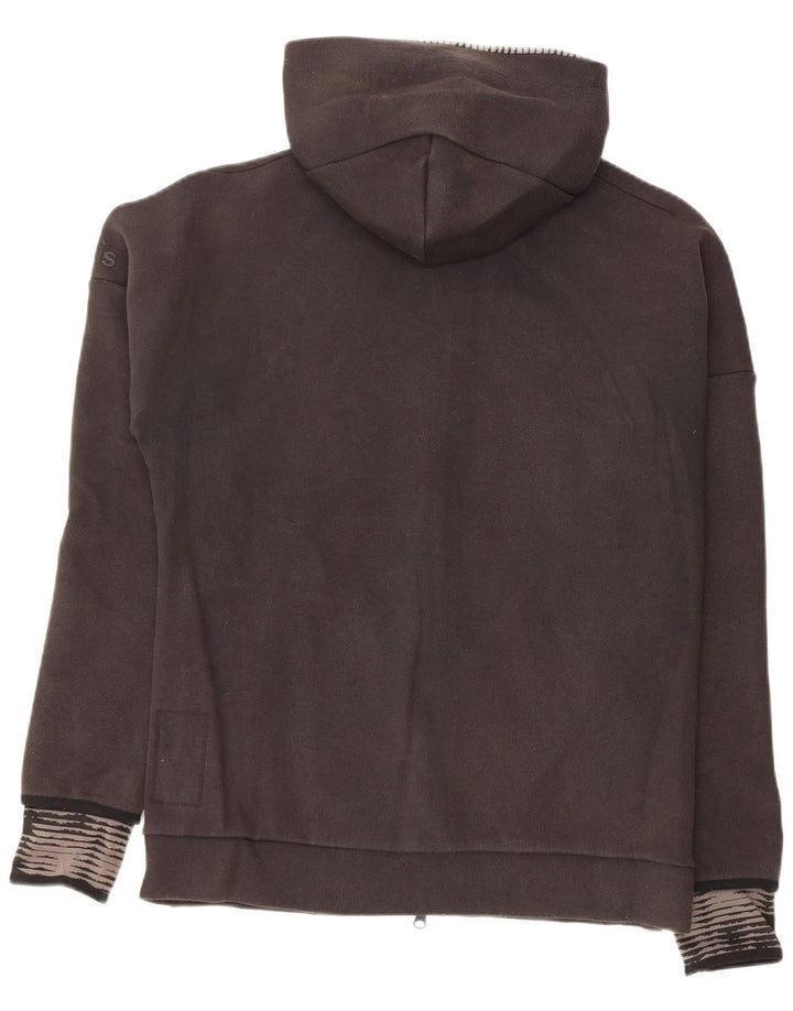ADIDAS Mens Zip Hoodie Sweater Medium Black Cotton