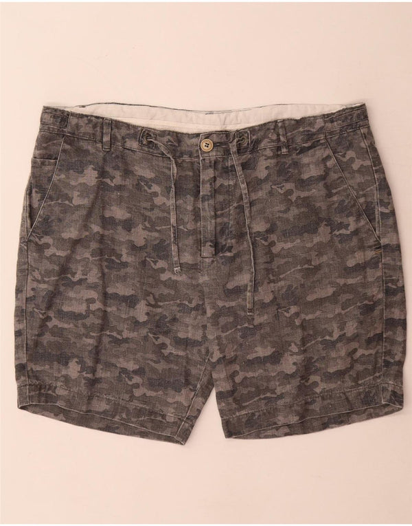 Zara Mens Chino Shorts XL W36 Grey Camouflage