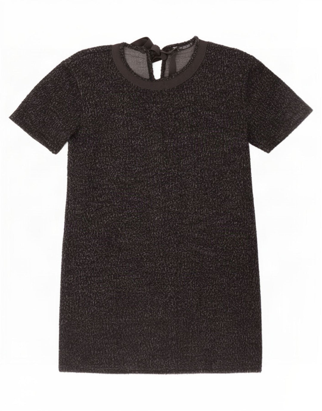 Rochie de bază pentru femei Zara UK 14, bumbac cu pete negru mediu