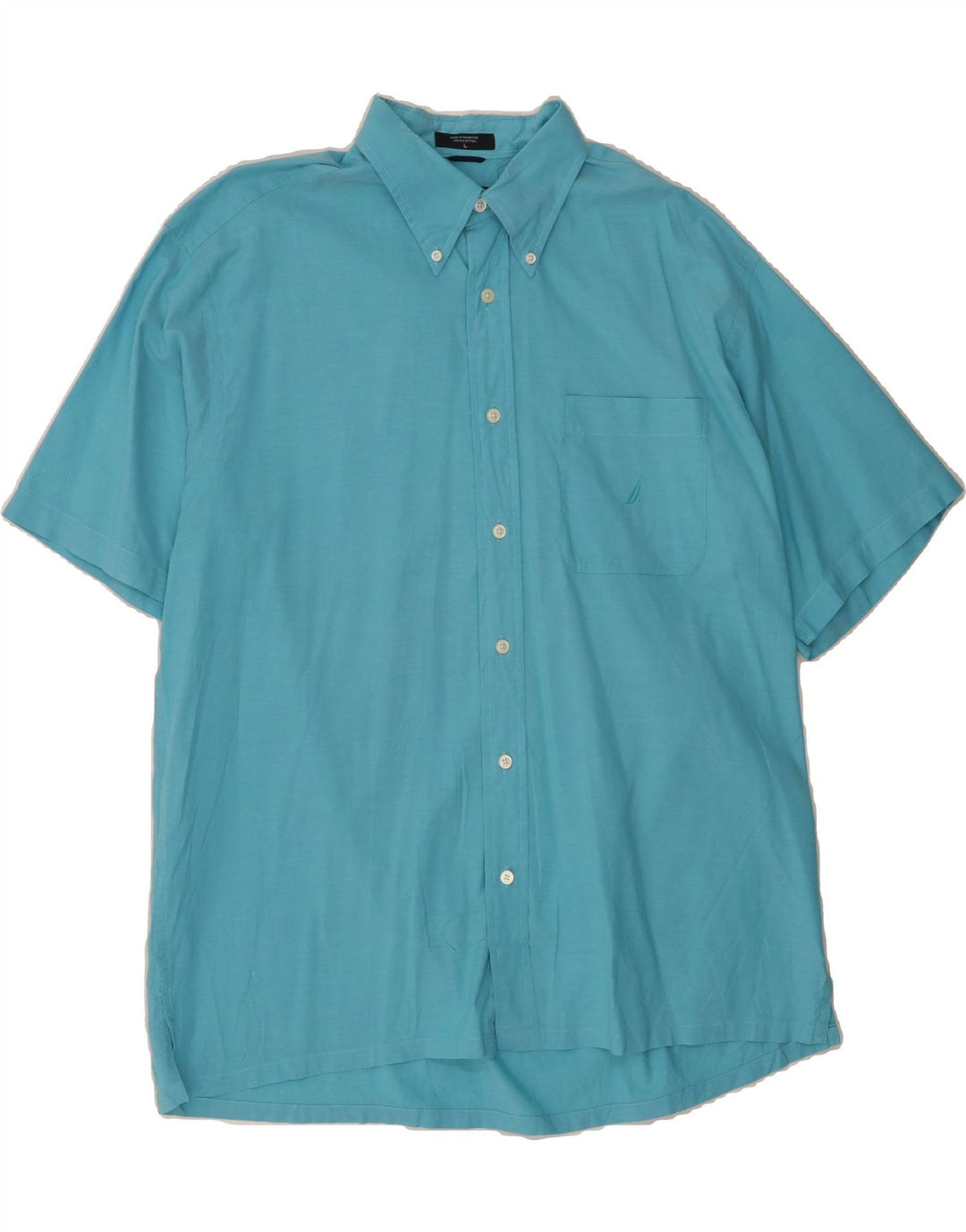 NAUTICA Mens Short Sleeve Shirt Large Blue Cotton Vintage Nautica and Second-Hand Nautica from Messina Hembry 