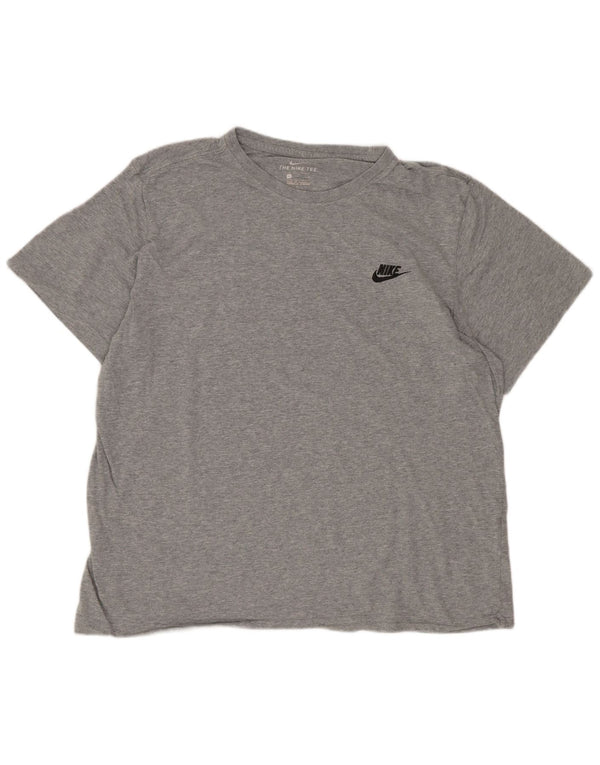 Nike - Camiseta regular para hombre, talla grande, algodón gris
