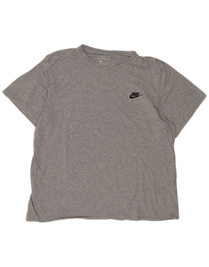 Nike - Camiseta regular para hombre, talla grande, algodón gris