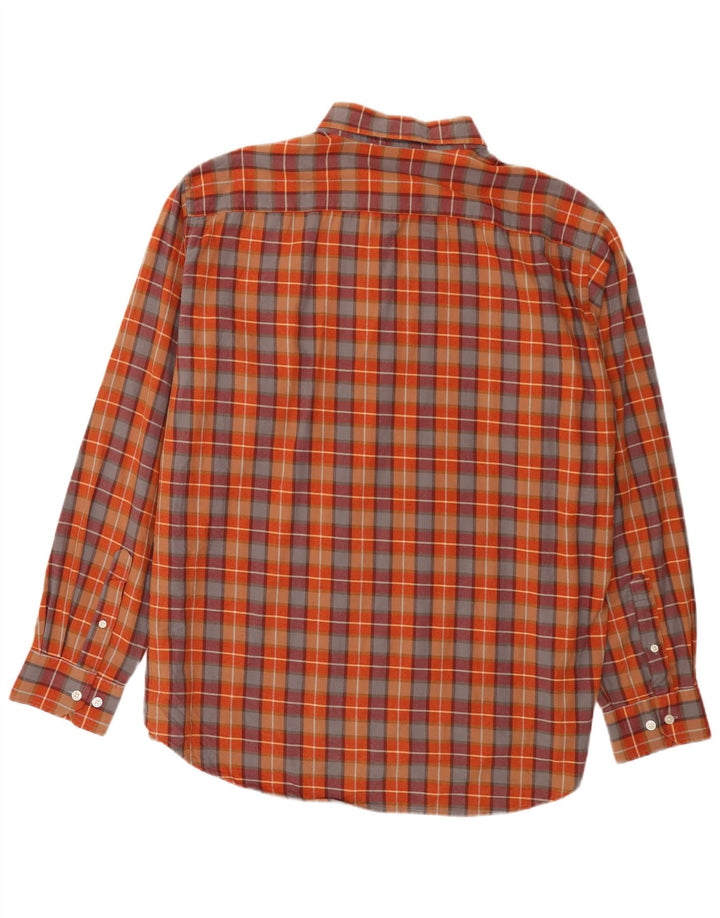 Carrera Chemise en flanelle pour homme 2XL en coton à carreaux orange