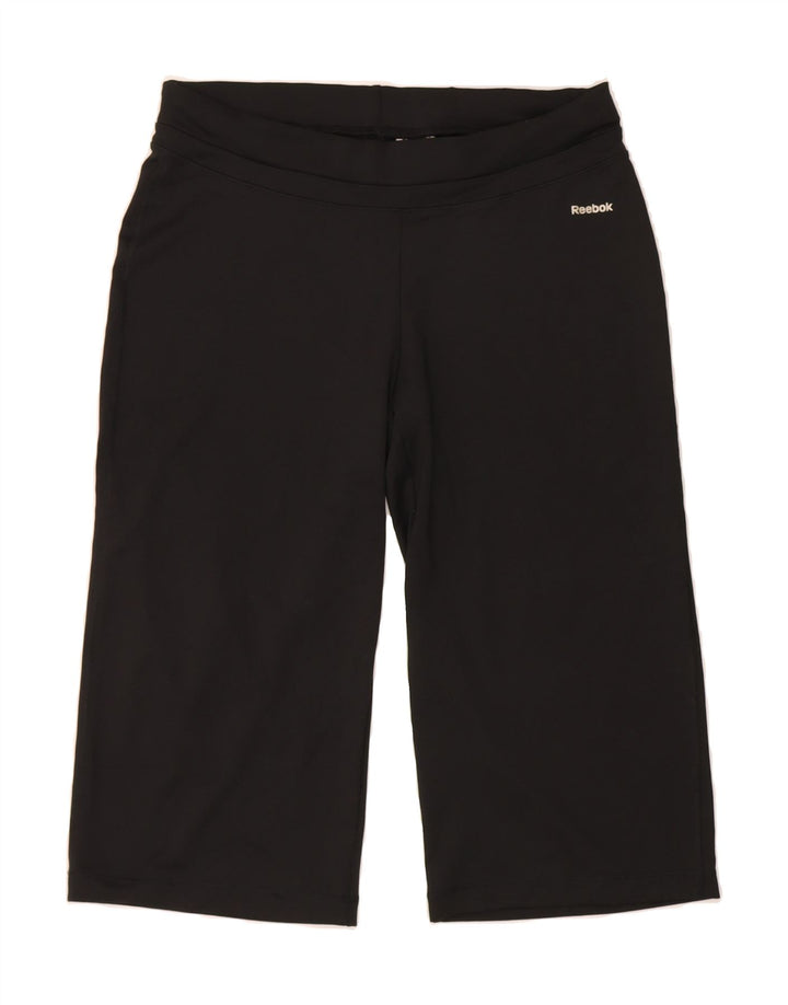 REEBOK Womens Sport Shorts UK 14 Medium  Black Polyester Vintage Reebok and Second-Hand Reebok from Messina Hembry 