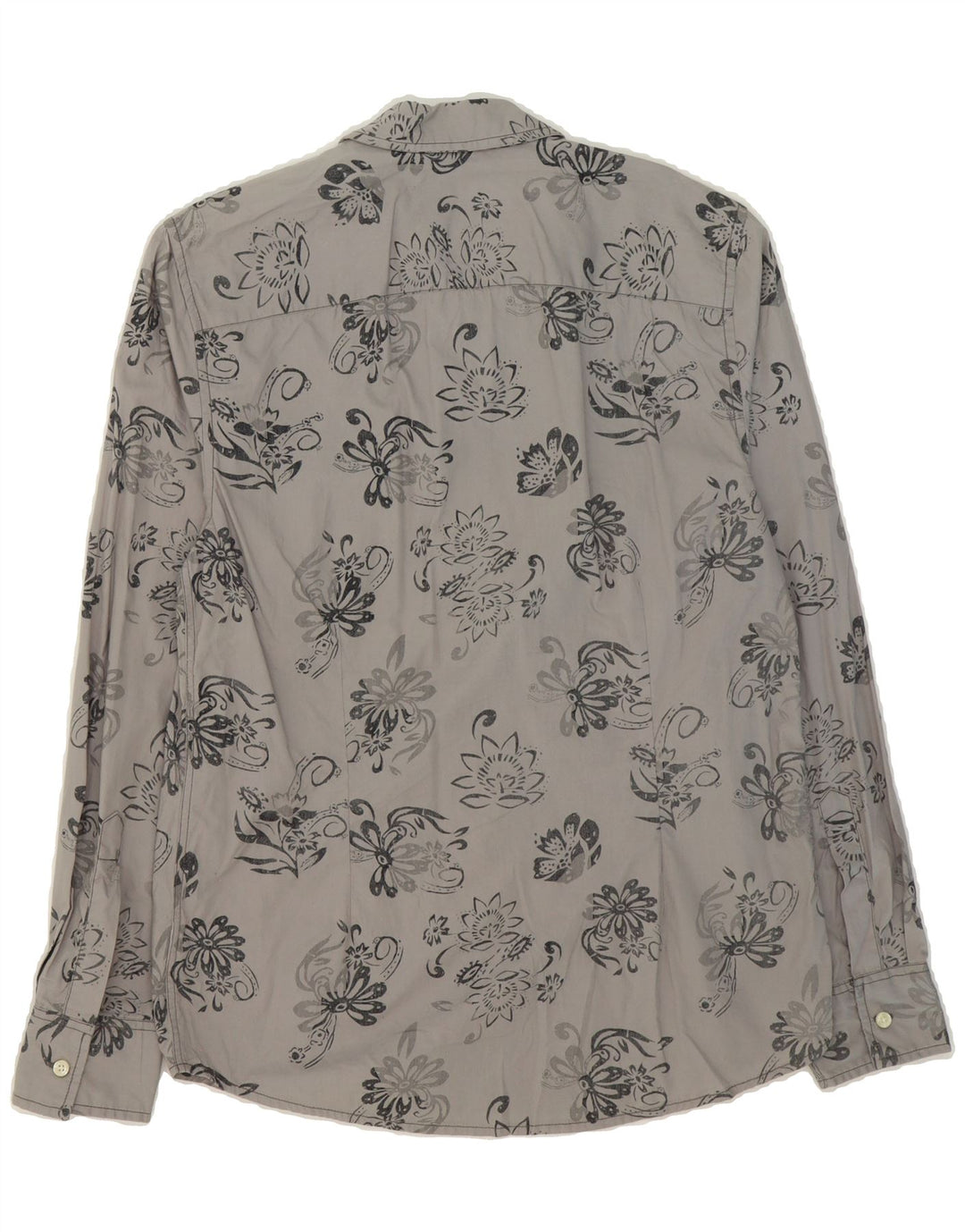 GUESS Mens Shirt Medium Grey Floral Cotton Vintage Guess and Second-Hand Guess from Messina Hembry 