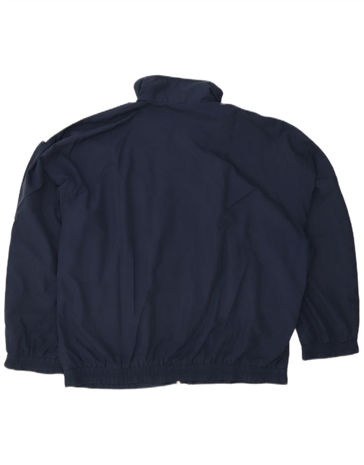 Vintage Mens Tracksuit Top Jacket IT 50 Medium Navy Blue Colourblock