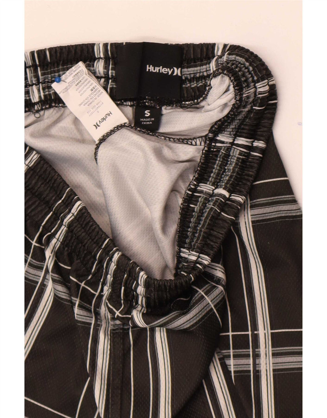 Hurley Boys Sport Shorts 8-9 Years Small Grey Plaid Polyester