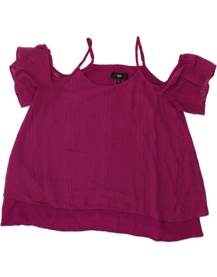 MOSSIMO Womens Blouse Top UK 16 Large Purple Polyester Vintage Mossimo and Second-Hand Mossimo from Messina Hembry 