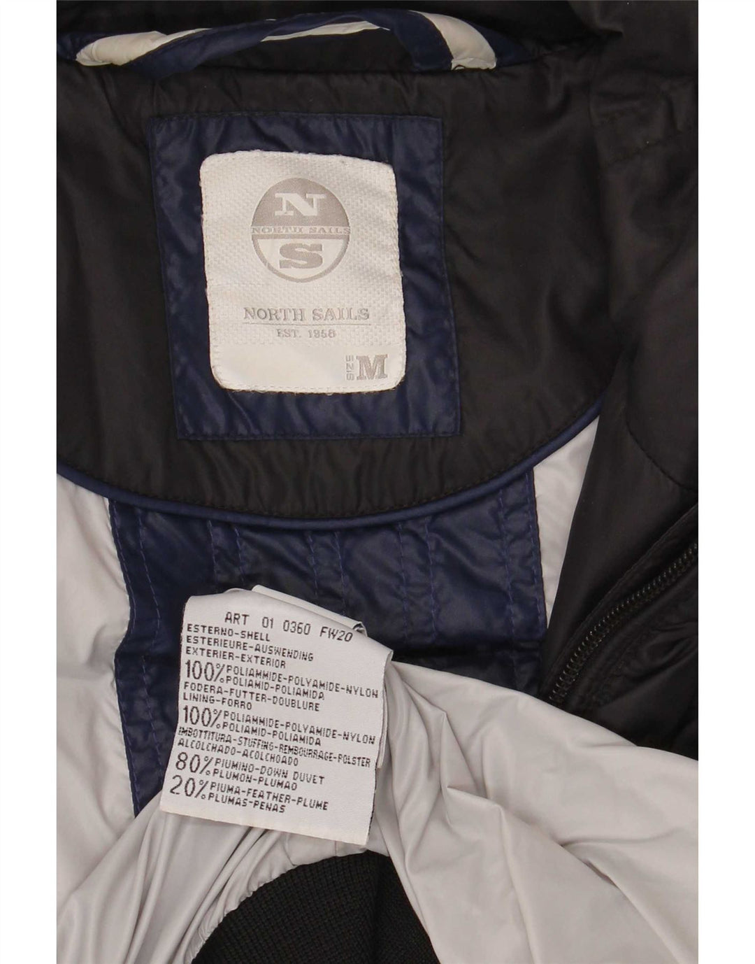 North Sails Womens Padded Coat UK 14 Medium Black Polyamide