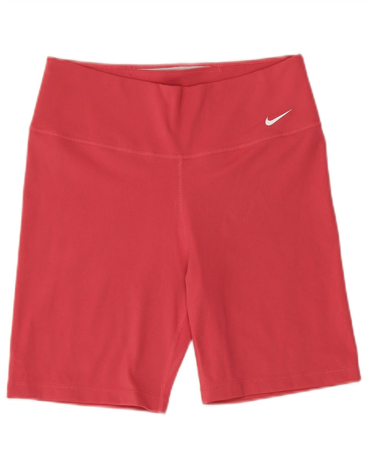 NIKE Womens Dri Fit Sport Shorts UK 12 Medium Pink Polyester