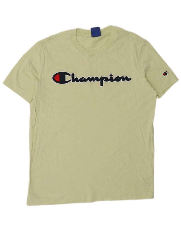 Champion Mens Graphic T-Shirt Top Small Green Cotton
