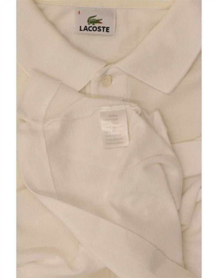 Мужская рубашка-поло Lacoste, размер 4, средний белый хлопок