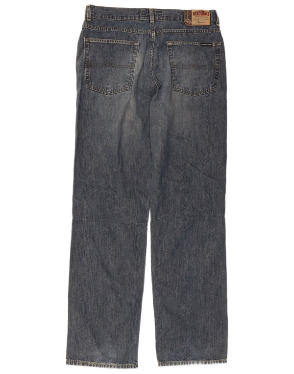 Wampum Mens Straight Jeans W34 L33 Blue Cotton