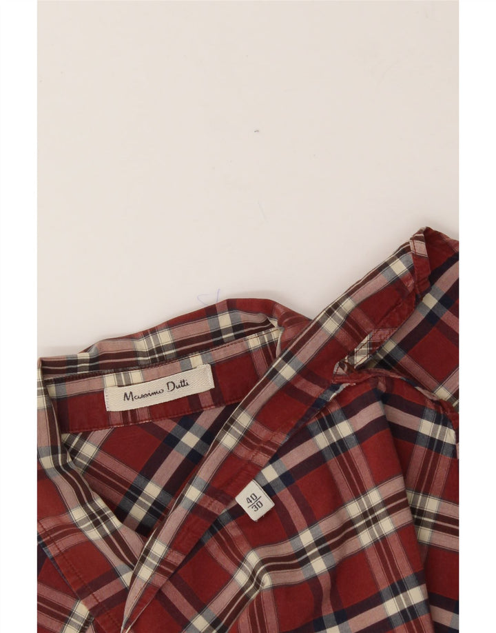 MASSIMO DUTTI Womens Shirt EU 40 Medium Red Check Vintage Massimo Dutti and Second-Hand Massimo Dutti from Messina Hembry 