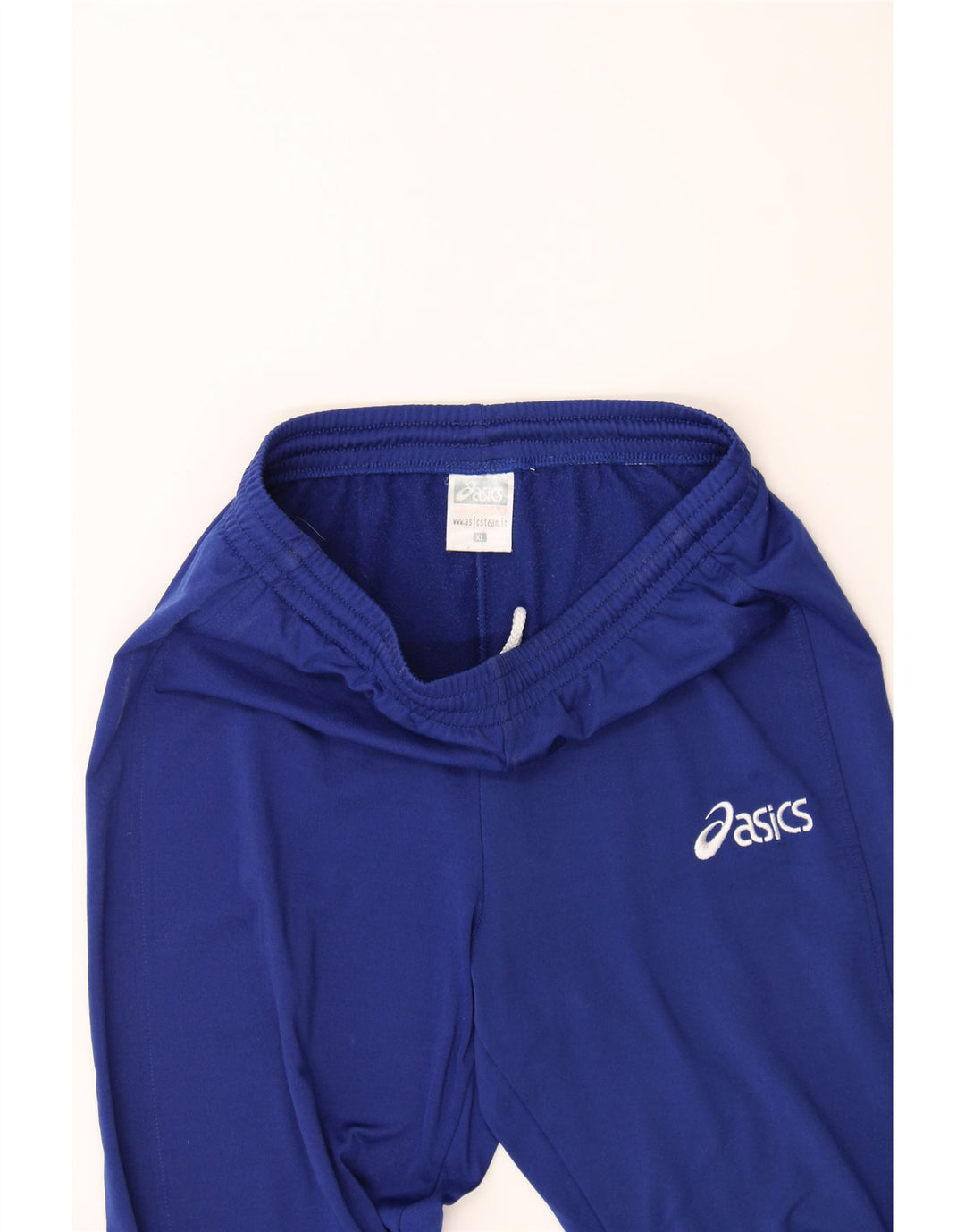 ASICS Boys Tracksuit Trousers 13-14 Years XL Navy Blue Polyester Vintage Asics and Second-Hand Asics from Messina Hembry 