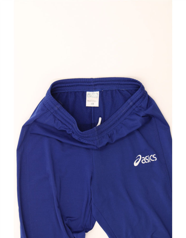ASICS Boys Tracksuit Trousers 13-14 Years XL Navy Blue Polyester Vintage Asics and Second-Hand Asics from Messina Hembry 