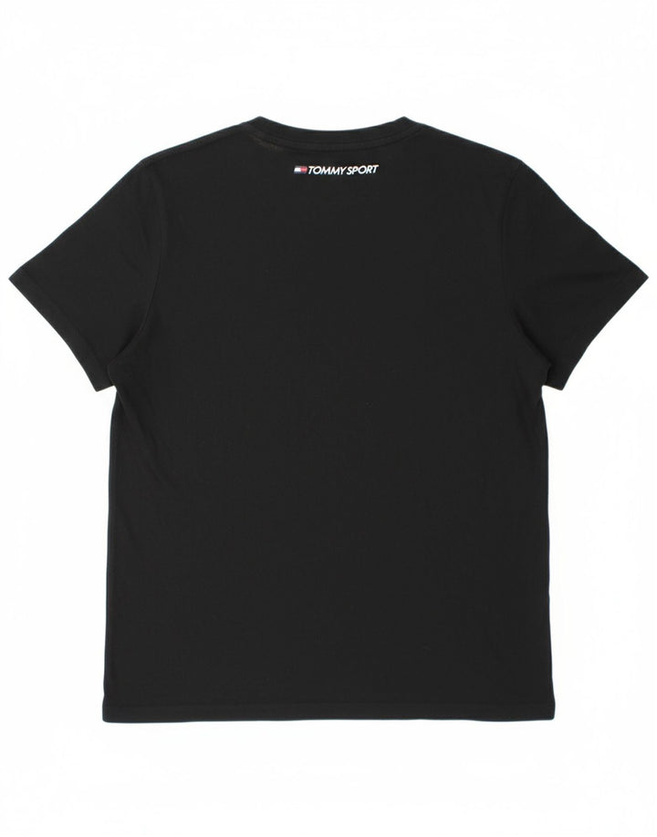 TOMMY HILFIGER Mens T-Shirt Top Medium Black Cotton