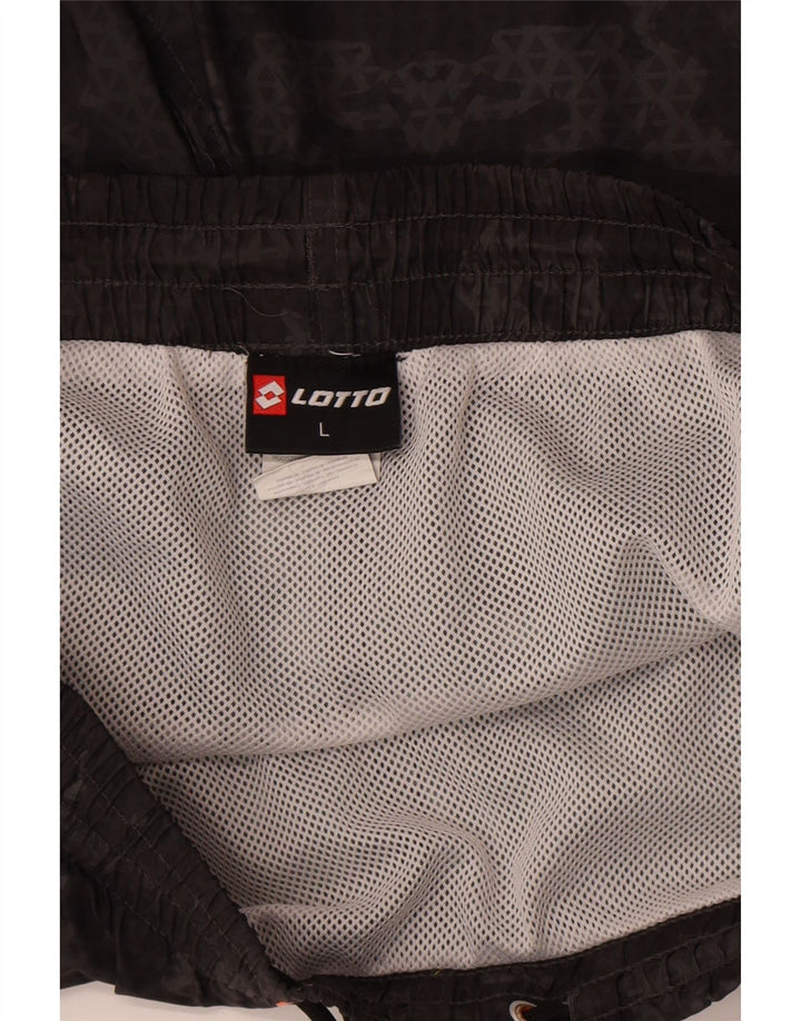 Lotto Mens Swimming Shorts Large  Black Geometric Polyester