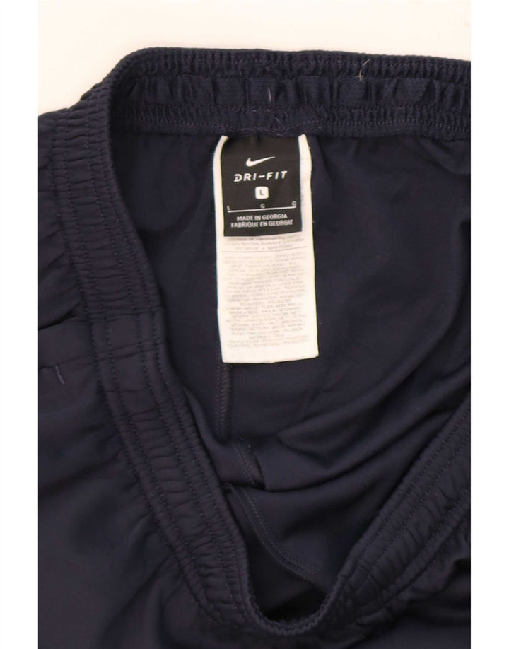 Nike Mens Dri Fit Tracksuit Trousers Large Navy Blue Colourblock Polyester