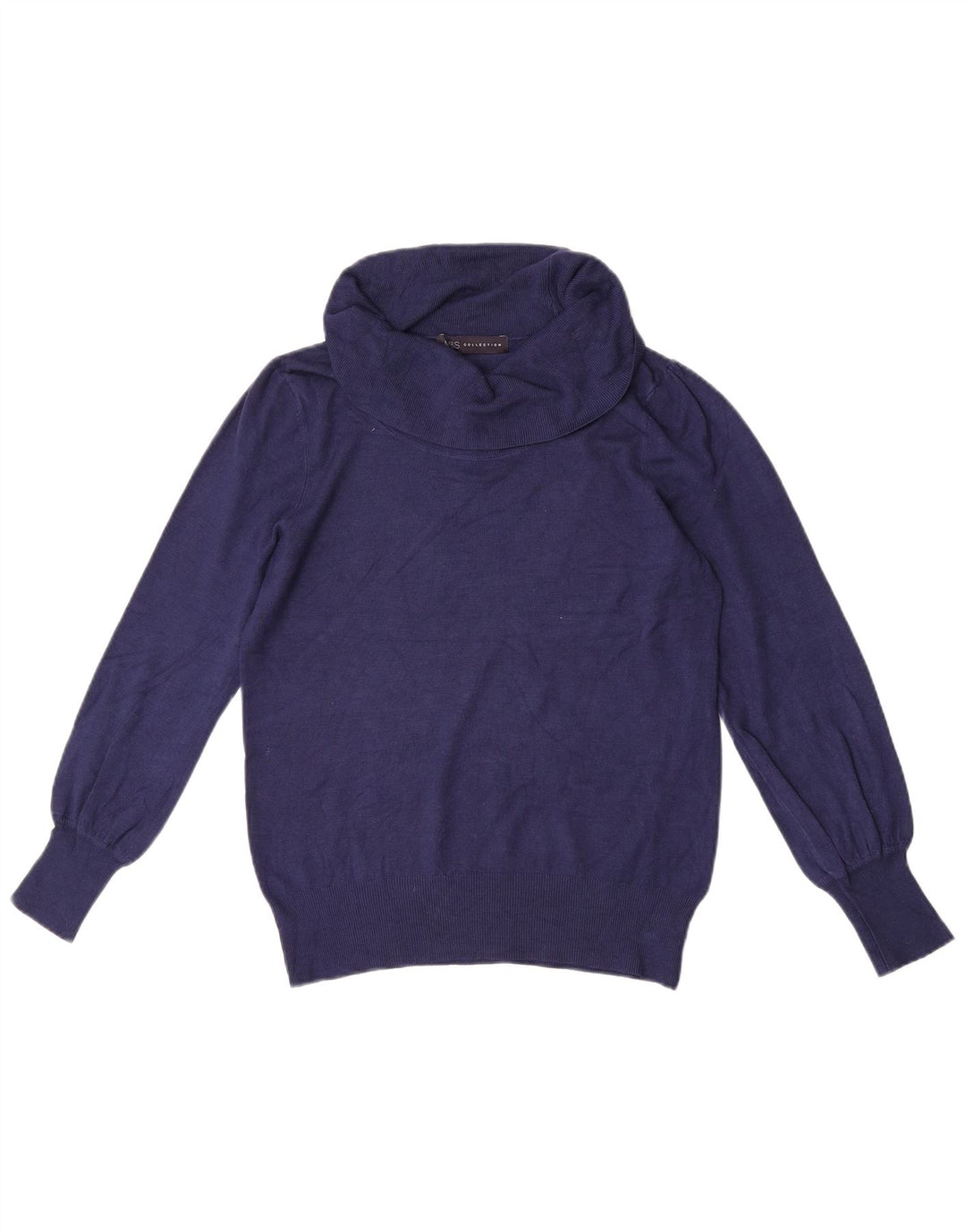 Marks & Spencer Dame Rullehals Sweater UK 10 Small Navy Blue