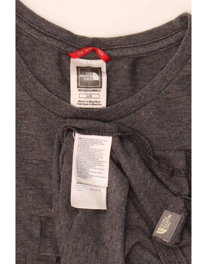 The North Face Mens Graphic T-Shirt Top Large Grey Flecked Polyester