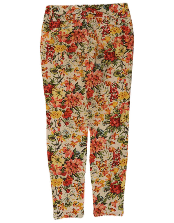 Schmale Freizeithose für Damen von Zara, EU 38, Größe S, W28, L28, mehrfarbig, Blumenmuster