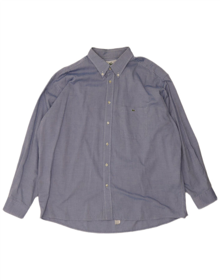 Camicia da uomo Lacoste taglia 45 XL in cotone blu