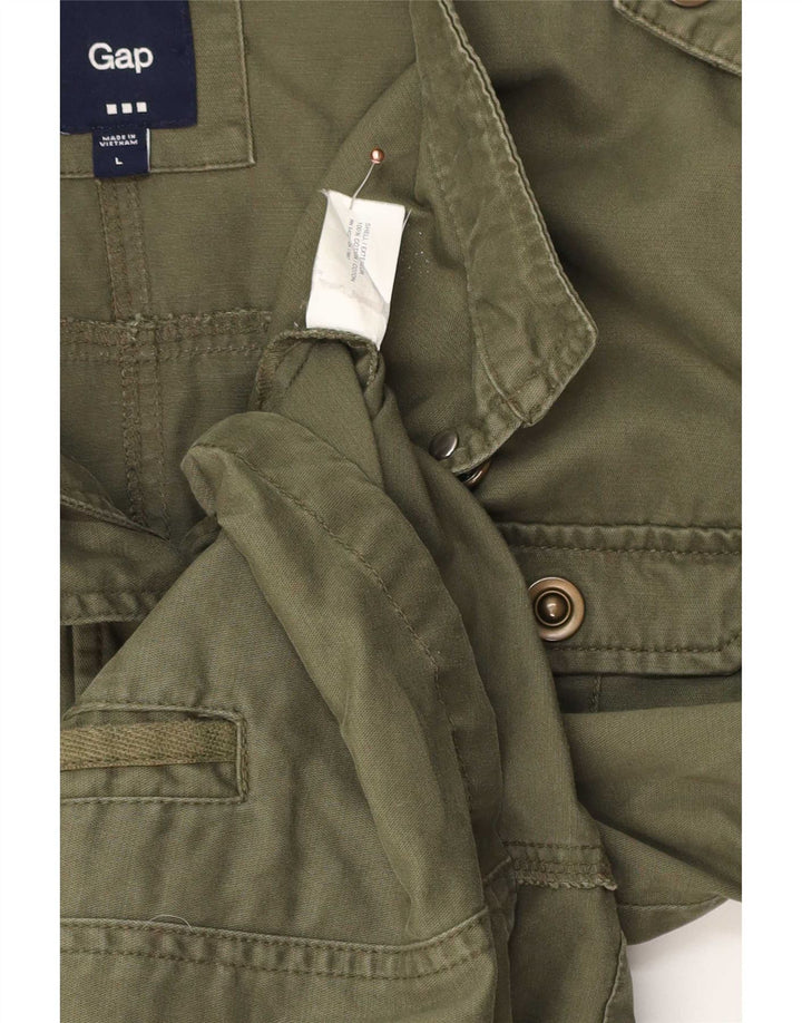 Gap Womens Military Jacket UK 14 Medium Khaki Cotton