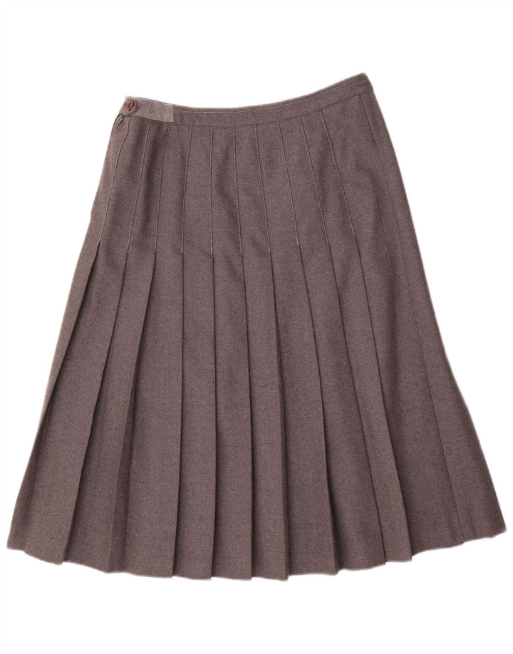 Fusta plisată Vintage pentru femei IT 44 Medium W28 Lână gri