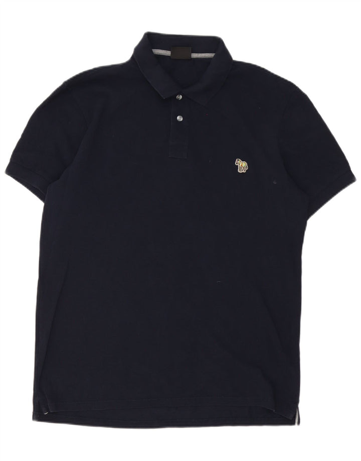 Paul Smith Mens Polo Shirt Medium Navy Blue Cotton